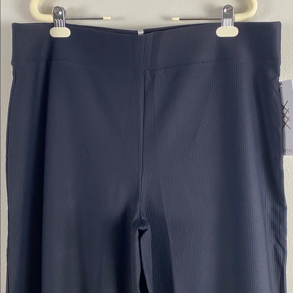 Rhone Ripple Knit Sweatpant | Straight Wide Leg, Ribbed Texture | Black - Picture 3 of 14